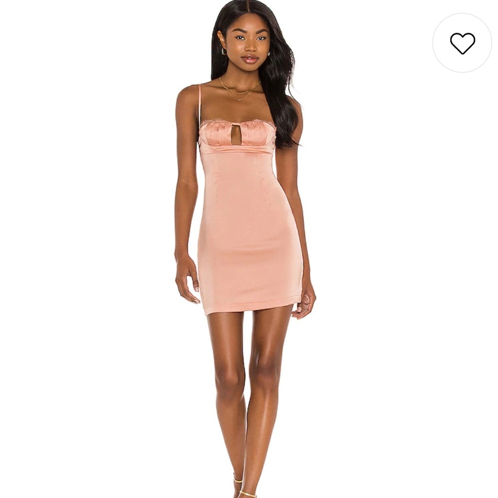 Superdown Luna Lace Satin Blush Pink Mini Dress